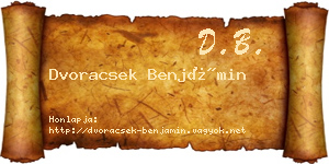 Dvoracsek Benjámin névjegykártya