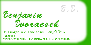benjamin dvoracsek business card